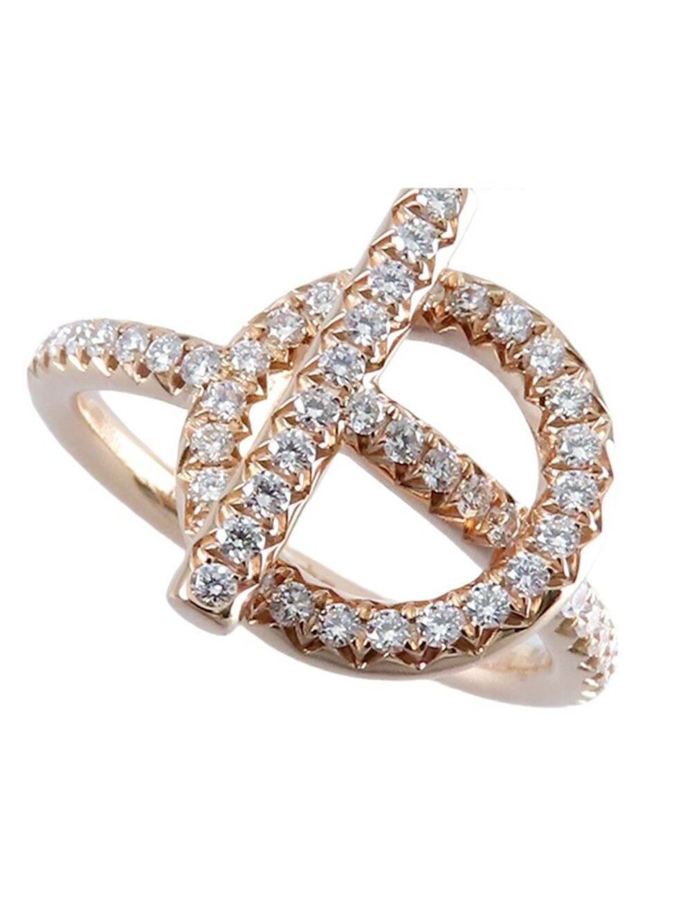 Hermes Echappee Ring Pink Gold 18k Diamond PM